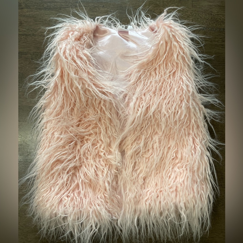 Duex par Deux Faux Fur Vest - Blush - Size 7